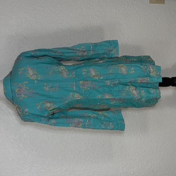 Johnny was turquoise blue embroidered trench coat - Picture 13 of 14